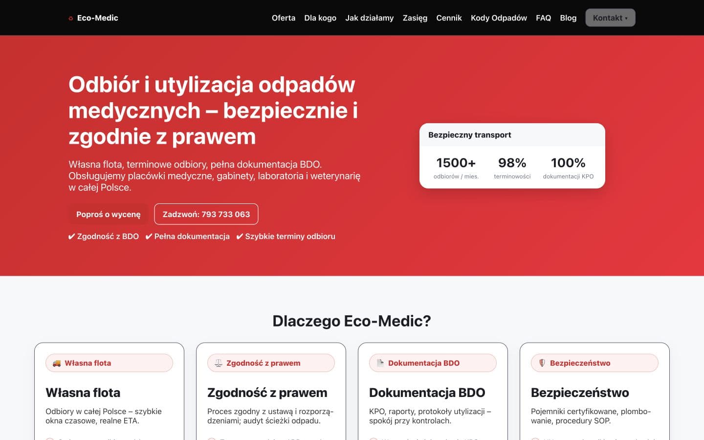 Strona internetowa Eco-Medic